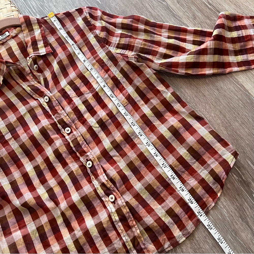 Miu miu plaid button down‎ shirt - Picture 3 of 11